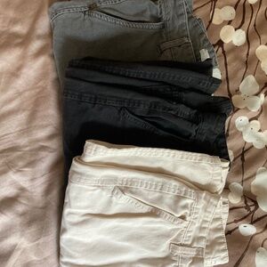 Stradivarius cargo pants | size 32/00 | cream, grey & black